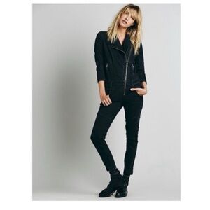 Free People Moto Jumpsuit, Dark Blue Denim
